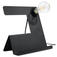 Lampa Biurkowa Stojąca Stołowa Nocna E27 Nieregularna Czarna Industrialna Incline Sollux