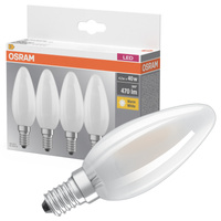 4x Żarówka LED B35 Świeczka E14 4W = 40W 470lm 2700K Ciepła 300° BASE Osram