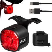 Lampka Latarka Rowerowa Tylna Czerwona USB-C 6 Trybów IP66 MOCNA VAYOX