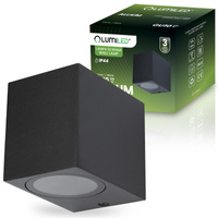 Kinkiet Ogrodowy Elewacyjny Lampa Zewnętrzna GU10 ALLIUM Czarna Kwadrat LUMILED