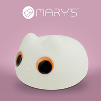 Lampka Nocna Dziecięca LED 0.2W 3200K Ciepła Akumulatorowa 800mAh Biała KOTEK MARY'S