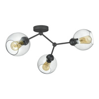 Lampa Sufitowa FAIRY Żyrandol Czarno-Grafitowa Szklana Loftowa 3xE27 4372 TK Lighting