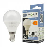 Żarówka LED Kulka P45 E14 5W 450lm 6500K Zimna Ecolight