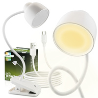 Lampka Biurkowa LED 5W CCT Kreślarska Stołowa Szkolna TESA 2 Biała LUMILED