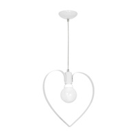Lampa wisząca AMORE 1xE27 Serce Dziewczęca Delikatna Biała MLP9950 Milagro Metal