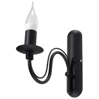 Lampa Ścienna Kinkiet E14 Nieregularna Czarna Nowoczesna Minerwa Sollux