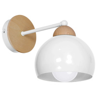 Kinkiet w stylu skandynawskim lampa ścienna MiLAGRO DAMA 1x E27 biała Drewno + metal