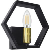 Kinkiet Ścienny Lampa Oprawa Natynkowa E14 Czarny Złoty Honey Sanico Goldlux