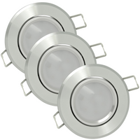 3x Oprawa sufitowa podtynkowa SUN OLAL srebrny połysk alu GOLDLUX (Polux) + LED GU10 3,5W