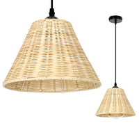 Lampa Wisząca Dekoracyjna Zwis Bambusowa E27 Beżowa Ronda Kobi