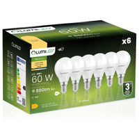 6x Żarówka LED E14 Kulka P45 8W = 60W 880lm 3000K Ciepła 180° LUMILED