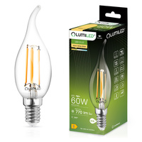 Żarówka LED E14 Świeczka BA35 7W = 60W 806lm 3000K Ciepła 360° FILAMENT LUMILED