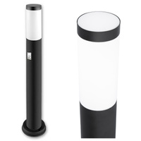 Lampa Ogrodowa Zewnętrzna E27 CZARNY SŁUPEK 65cm z Czujnikiem Ruchu i Zmierzchu