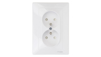 Sedna Gniazdo podwójne z/u 16A IP20 białe SDN2800621