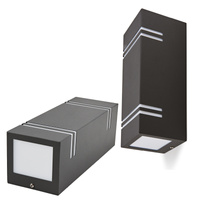 Lampa Ogrodowa Kinkiet Elewacyjny Zewnętrzny 2x GU10 IP44 Czarna Quazar Kobi