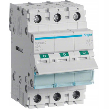 Rozłącznik Izolacyjny Wyłącznik Modułowy 3P 63A 400V AC HAGER