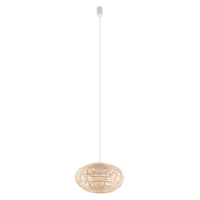 Lampa Sufitowa Wisząca E27 Biała Skandynawska RATTAN S 11153 Nowodvorski