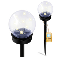 Lampa Solarna LED Ogrodowa Wbijana Ozdobna Kula 3000K IP44 10cm