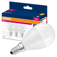 3x Żarówka LED P45 Kulka E14 6.5W = 60W 806lm 3000K Ciepła 180° VALUE CLASSIC Osram