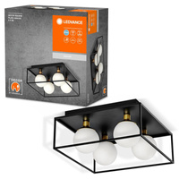 Lampa Łazienkowa Oprawa Dekoracyjna Ozdobna 4xG9 IP44 Ścienna Kwadrat Czarna LEDVANCE