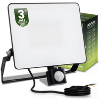 Naświetlacz LED AZZLER 50W 6000lm 4000K IP44 Halogen Zewnętrzny Lampa z Czujnikiem Ruchu Czarny LUMILED