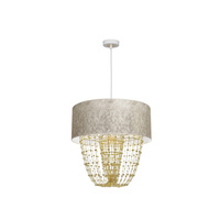 Lampa wisząca ALMERIA 1xE27 Elegancka Sznury Korali Złota MLP6447 Milagro Metal + Tworzywo sztuczne+ Tkanina