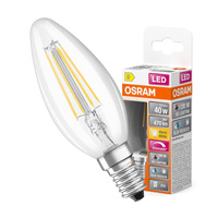 Żarówka LED B35 Świeczka E14 3.4W = 40W 470lm 2700K Ciepła CRI90 300° Filament Ściemnialna SUPERSTAR PLUS CLASSIC Osram