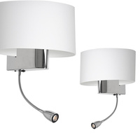 Lampa Ścienna Kinkiet CASINO Biała Chrom 1xE27 + 1W LED Milagro