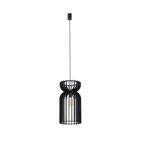 Lampa Sufitowa Wisząca E27 Czarna Drewno Skandynawska KYMI A 10573 Nowodvorski