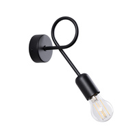 Lampa Ścienna Kinkiet Wewnętrzny E27 Nieregularna Czarna Industrialna Supeł Sollux
