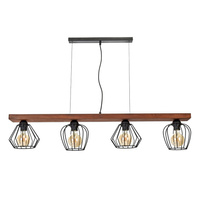 Lampa wisząca OZZY 4xE27 Różne Geometryczne Kształty Loft MLP6253 Milagro Metal + Drewno