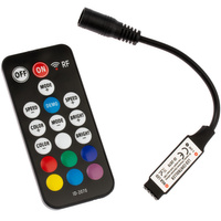 Sterownik do Taśm LED RGB radiowy 72W 6A 18 przycisków + PILOT RF 5V~24V DC ID-2070 czarny