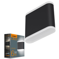 Kinkiet Ogrodowy Lampa Elewacyjna Zewnętrzna LED 6W 660lm 2700lm Ciepła Czarna EVAN Videx