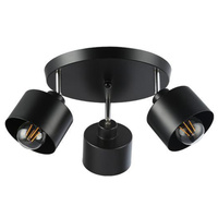 Kinkiet Ścienny Lampa Natynkowa Ruchomy E27 Okrągły Czarny Elza Masterled