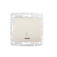 Łącznik Zwierny do Dzwonka Podświetlany 10A Kwadratowy Beżowy LOGI Kanlux