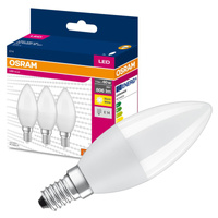 3x Żarówka LED B37 Świeczka E14 7.5W = 60W 806lm 3000K Ciepła 220° VALUE CLASSIC Osram