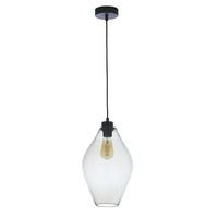Lampa Sufitowa Wisząca TULON Zwis Czarna Szklana Nowoczesna E27 4190 TK Lighting