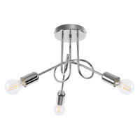 Lampa Sufitowa Oprawa Natynkowa Wisząca Zwis 3x E27 Żyrandol Nieregularna Chrom Industrialna Supeł Sollux