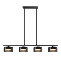 Lampa Sufitowa Wisząca Zwis 4x GX53 Czarna Ofelia Sanico Goldlux