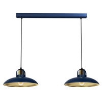 Lampa Wisząca Sufitowa FELIX Granatowa Niebieska Złota 2xE27 Milagro