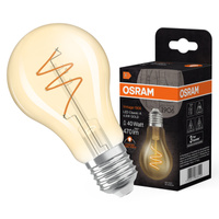 Żarówka LED Dekoracyjna A60 E27 4.9W = 40W 470lm 2200K Ciepła CRI90 300° Vintage 1906 Osram