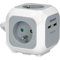 Przedłużacz Sieciowy Kostka 2P+Z 4x gniazdo + 2x USB z Uziemieniem Listwa Przewód 1,4m 16A