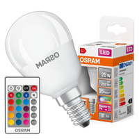 Żarówka LED P47 Kulka E14 4.2W = 25W 250lm 2700K RGBW 200° Ściemnialna Pilot Retrofit Filament Osram