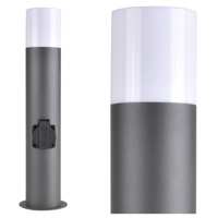 Lampa Ogrodowa LED Słupek E27 TUBA Grafit 44cm + Gniazdo zasilające 230V IP44 DALLAS Goldlux