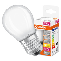 Żarówka LED P45 Kulka E27 2.8W = 25W 250lm 2700K Ciepła 320° Ściemnialna Retrofit Filament CLASSIC Osram