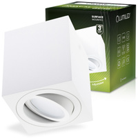 Oprawa Natynkowa HALOGENOWA Spot Tuba Ruchoma GU10 Kwadratowa Biała 84mm AMAT-M LUMILED