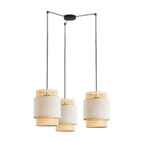 Lampa Sufitowa Wisząca BOHO NATURE Rattanowa Czarno-Beżowa Styl Boho 3xE27 6303 TK Lighting