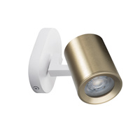 Kinkiet Oprawa Ścienna Sufitowa Regulowana LED GU10 Okrągła Biała Złota Laurin Kanlux