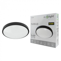 Plafon LED Lampa Sufitowa Natynkowa 2x E27 Czarna Okrągła Ecolight
