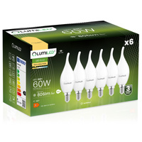 Zestaw 6x Żarówka LED E14 BA35 8W = 60W 806lm 3000K Ciepła 180° LUMILED